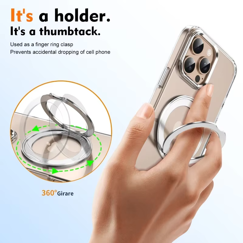 Capa Giratória 360° Dourada com Suporte Magnético para iPhone - Imagem 2
