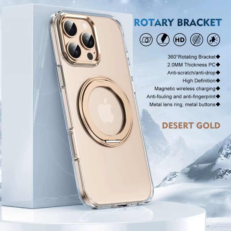 Capa Giratória 360° Dourada com Suporte Magnético para iPhone - Imagem 4