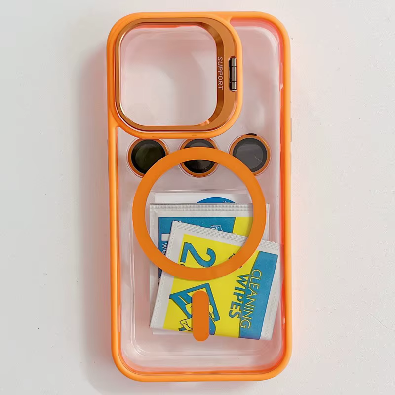 Capa Antichoque Laranja com Proteção de Lente para iPhone - Imagem 4