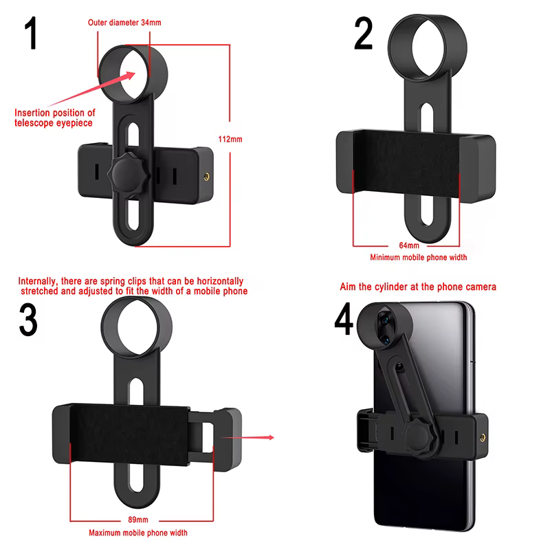 Monóculo Telescópico Portátil HD com Adaptador para Celular - Imagem 2